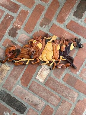 Handcrafted Wooden Horses Wall Art  horse decor Cowgirl Art